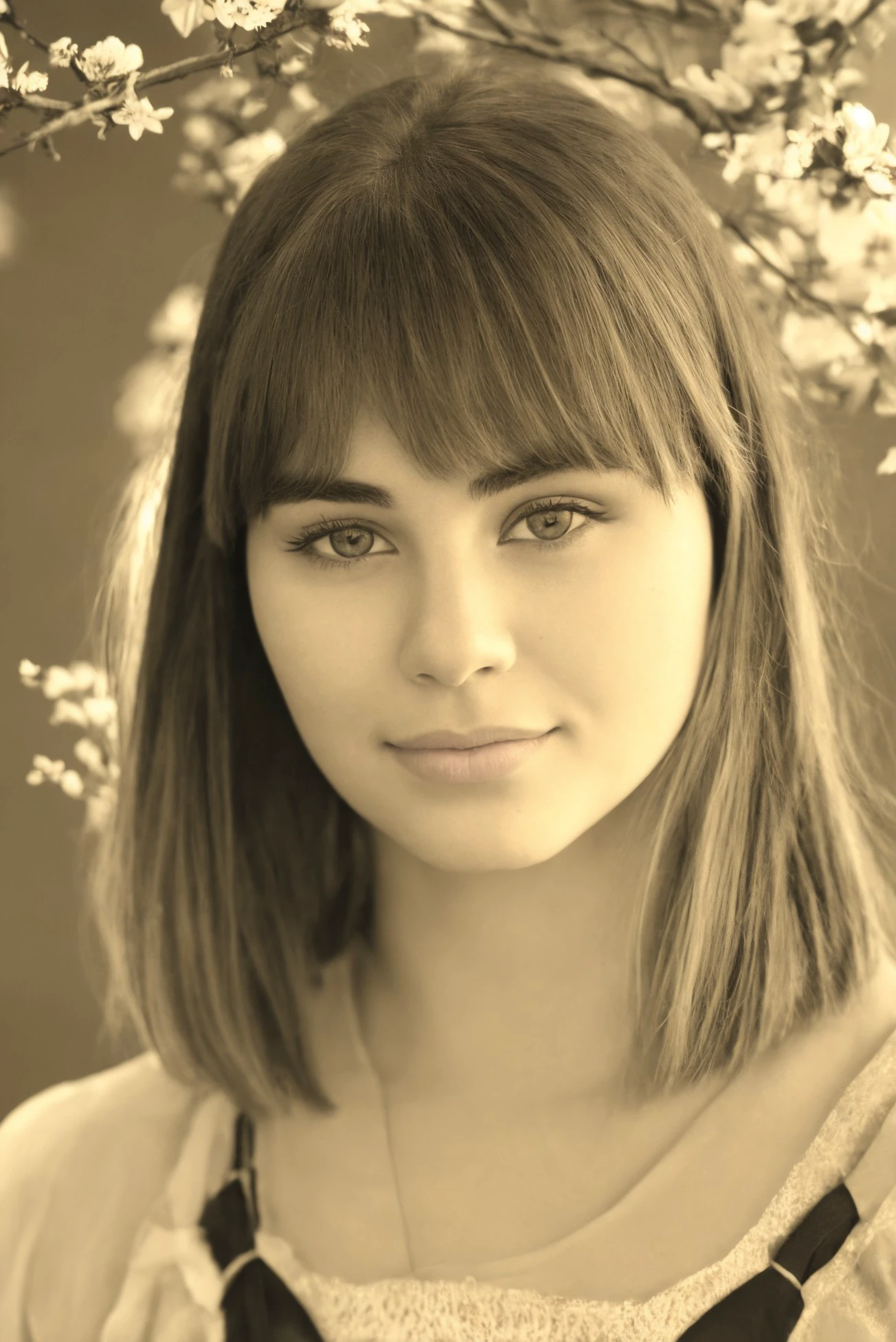 woman 20 years young face closeup, European, 
 ([Vanessa( :0)Hudgens|kenzie reeves|p!nk]:0.9) closeup
sepia filter,  <lora:dynamic_shot_31_sepia_filter_:0.85>
College campus and spring bloom,
highres, high quality, high resolution, hd, 4k, masterpiece, realistic,