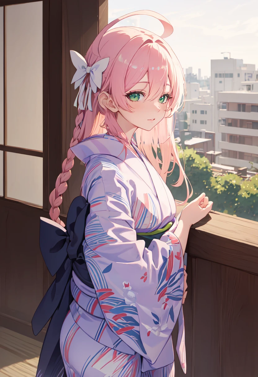best quality, masterpiece, highres, solo, (hanako_bluearchive:1.10), (yukata:1.30), (kimono:1.15), 25 <lora:hanako_bluearchive:0.80>