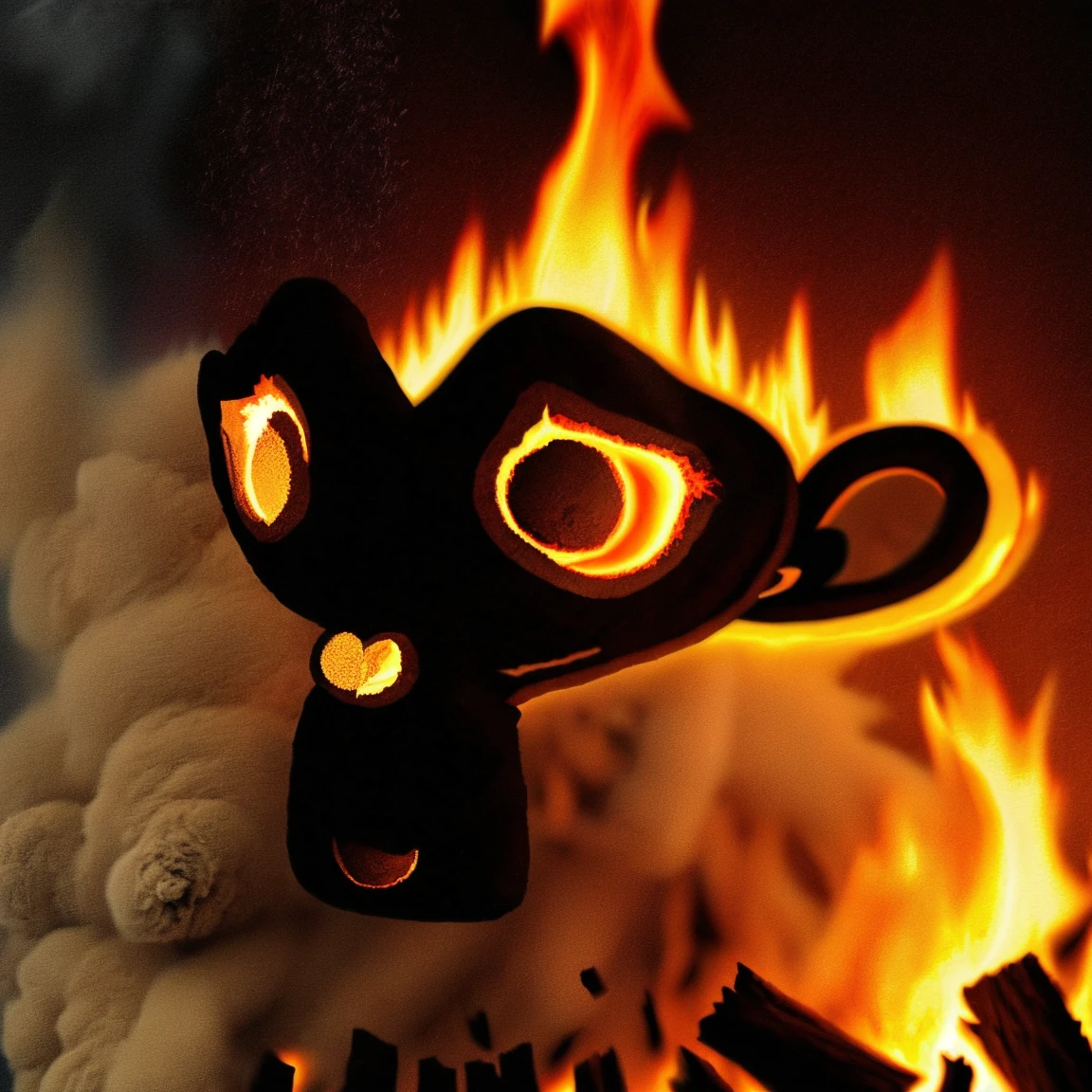(s8z4n style), looking at viewer, made of fire