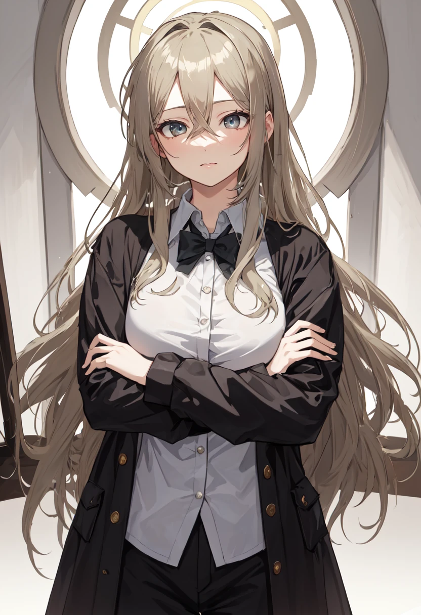(safe:1.10), best quality, masterpiece, highres, solo, (akane_bluearchive:1.10), crossed arms, cowboy shot, looking at viewer, 40 <lora:akane_bluearchive:0.80>