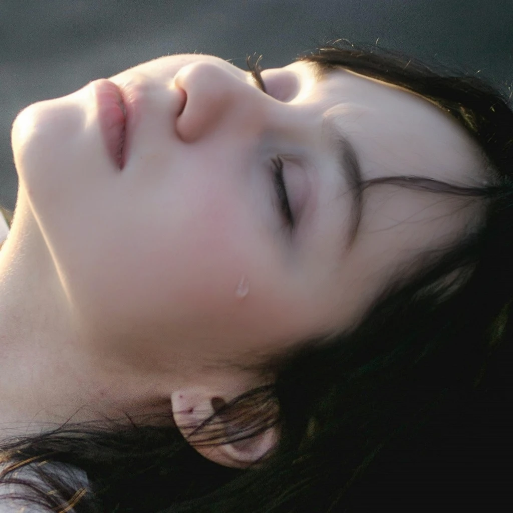 (European features, contrasts:0.8), Skin details, sorrowful, tears