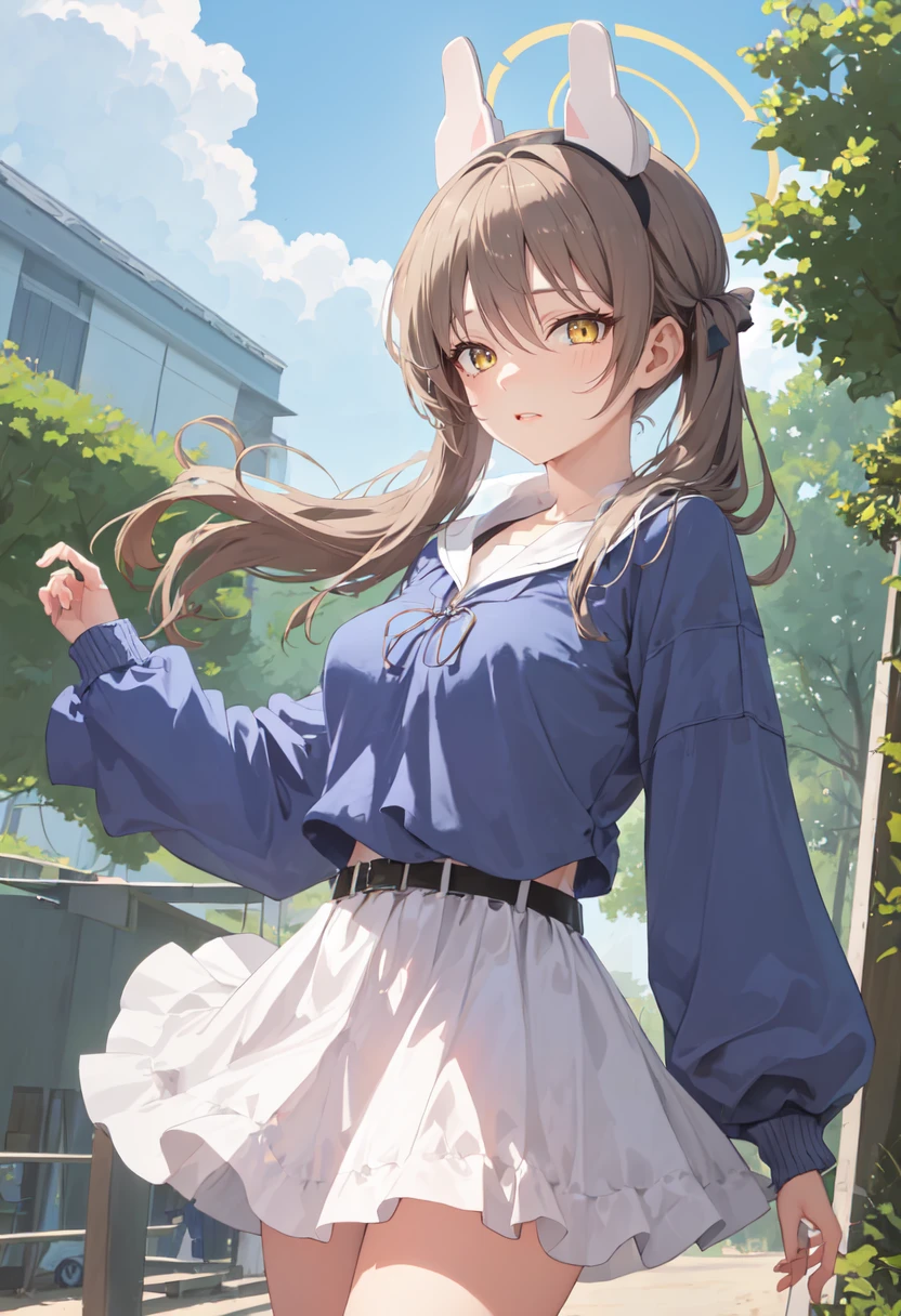 (safe:1.10), best quality, masterpiece, highres, solo, (moe_bluearchive:1.10), jumping, cowboy shot, looking at viewer, 32 <lora:moe_bluearchive:0.80>