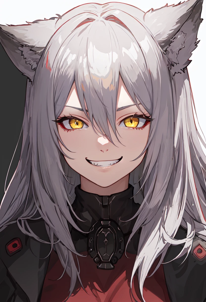 best quality, masterpiece, highres, solo, (lappland_arknights:1.10), evil_grin, evil_smile, grin, portrait, looking at viewer, 41 <lora:lappland_arknights:0.80>