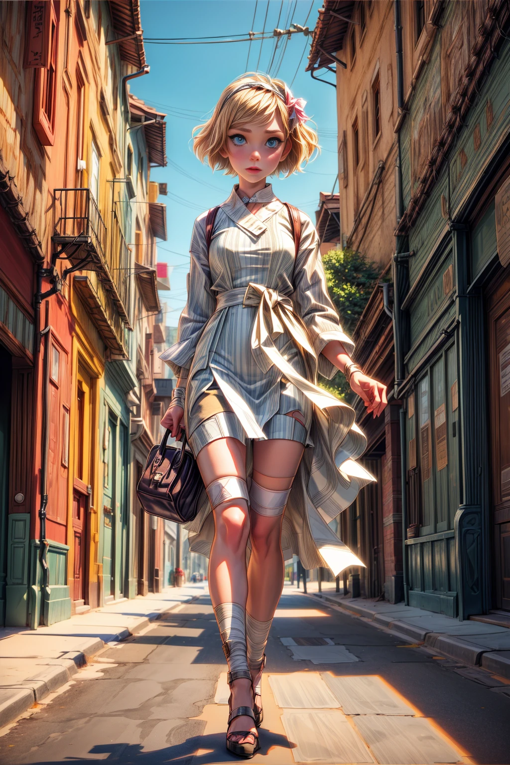 <lora:TapeWorld:1> (TapeWorld:1.05) 1girl ,( short blonde hair:1.2),walking in the opera   <lora:more_details:1.2>