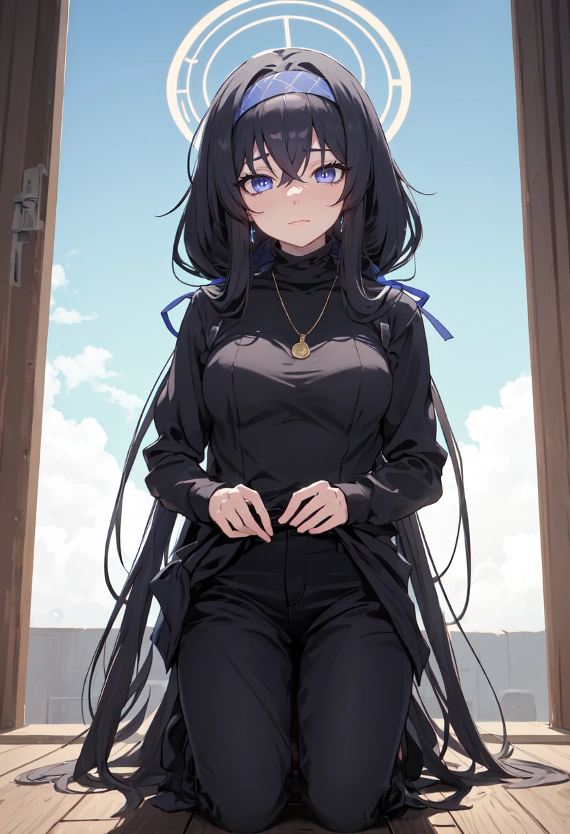 (safe:1.10), best quality, masterpiece, highres, solo, (ui_bluearchive:1.10), kneeling, kneeling on one knee, on one knee, cowboy shot, looking at viewer, 35 <lora:ui_bluearchive:0.80>