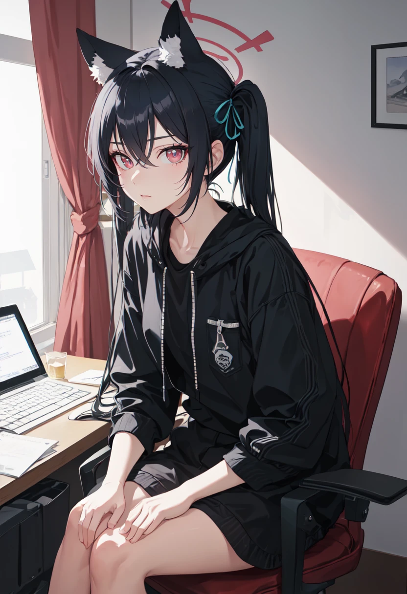 (safe:1.10), best quality, masterpiece, highres, solo, (serika_bluearchive:1.10), sitting, sitting on chair, chair, cowboy shot, looking at viewer, 37 <lora:serika_bluearchive:0.80>