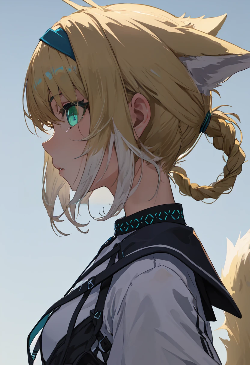 (safe:1.10), best quality, masterpiece, highres, solo, (suzuran_arknights:1.10), profile, from side, upper body, 17 <lora:suzuran_arknights:0.80>