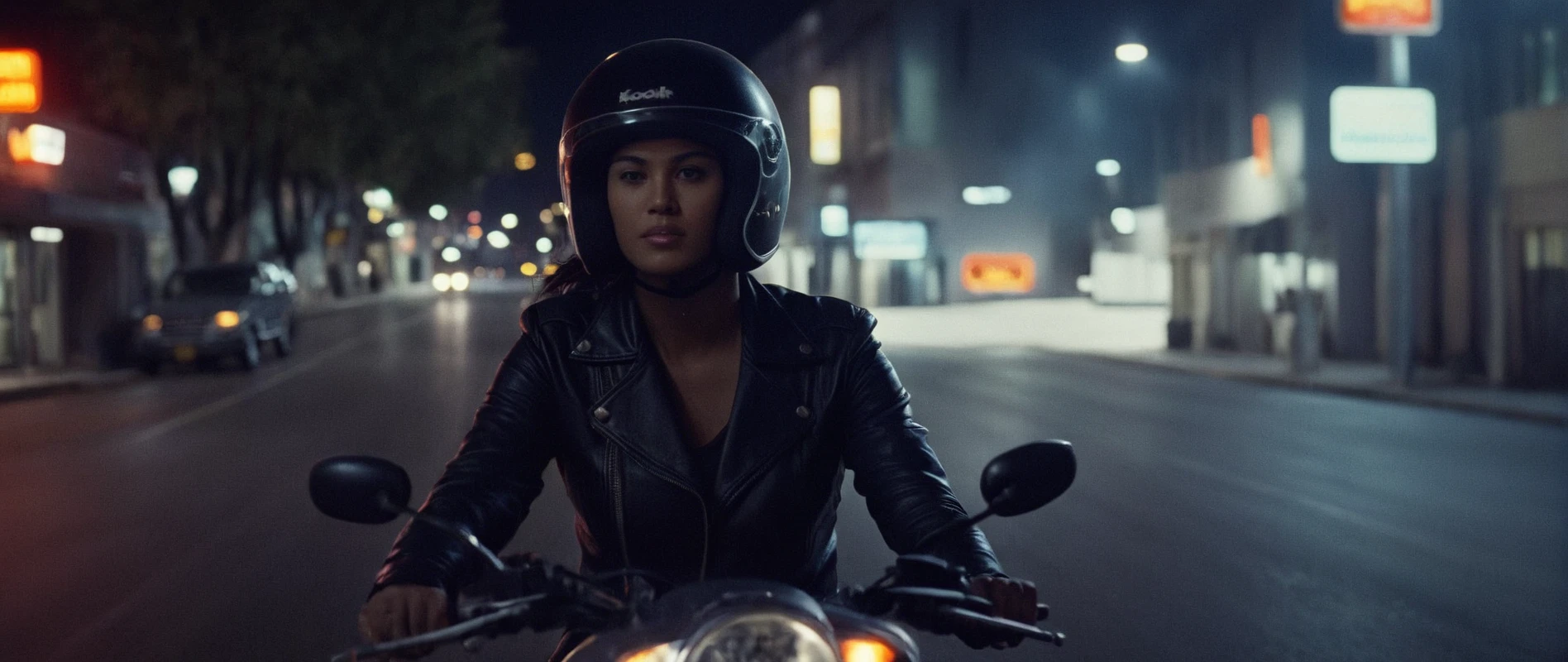 cinematic film still of <lora:Film Grain style:0.6> Film Grain style
 <lora:Kodak Motion Picture Film Style v4:0.2>
 <lora:Chiaroscuro Lighting Style:0.6> Chiaroscuro Lighting Style
 <lora:Ron Fricke style:0.3>
Film grain still image of a person riding a motorcycle on a street at night,1girl,solo,outdoors,blurry,night,helmet,ground vehicle,motor vehicle,silhouette,road,dark,motorcycle,motorcycle helmet , cinematic look, film look, filmic, contrast, detailed, high quality, sharp image, film color, Kodak Motion Picture Film style, different color, different people, different look, different style, 35MM Film, 16MM Film, Photographic film, music video style, artistic style, cinematic style, film granularity, film noise, image noise, artistic effect, Fujicolor, Fuji film, Analog photography, movie style, movie still, Film grain overlay, Film Grain style, shallow depth of field, vignette, highly detailed, high budget, bokeh, cinemascope, moody, epic, gorgeous, film grain, grainy