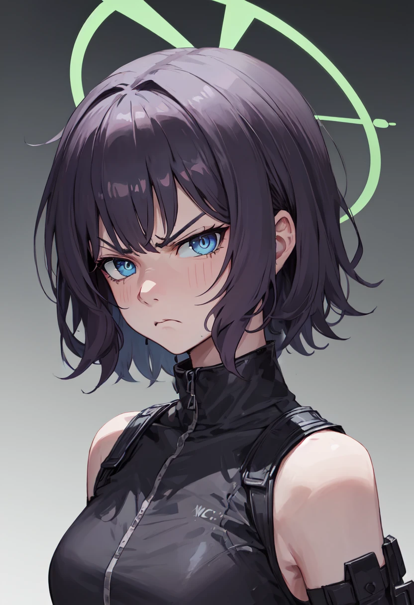 best quality, masterpiece, highres, solo, (saki_bluearchive:1.10), angry, annoyed, portrait, looking at viewer, 33 <lora:saki_bluearchive:0.80>