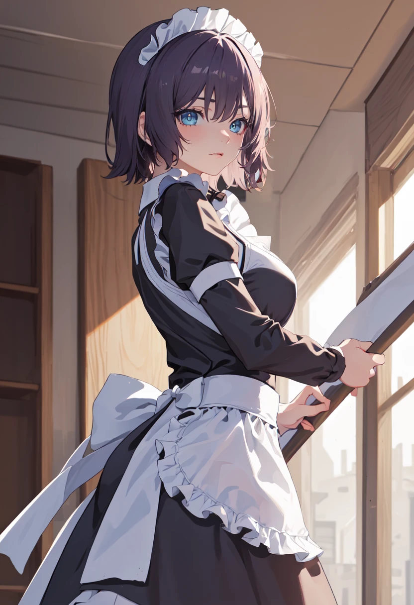 best quality, masterpiece, highres, solo, (saki_bluearchive:1.10), (maid:1.40), (long maid dress:1.15), 20 <lora:saki_bluearchive:0.80>