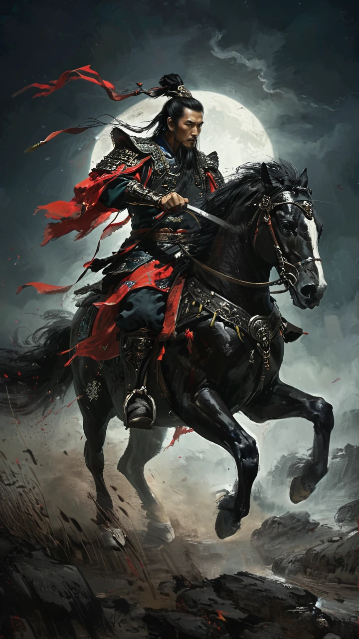 AiARTiST,Ancient Chinese general,Charge on horse ,dark night<lora:20240322-1711051399194-0006:0.6>