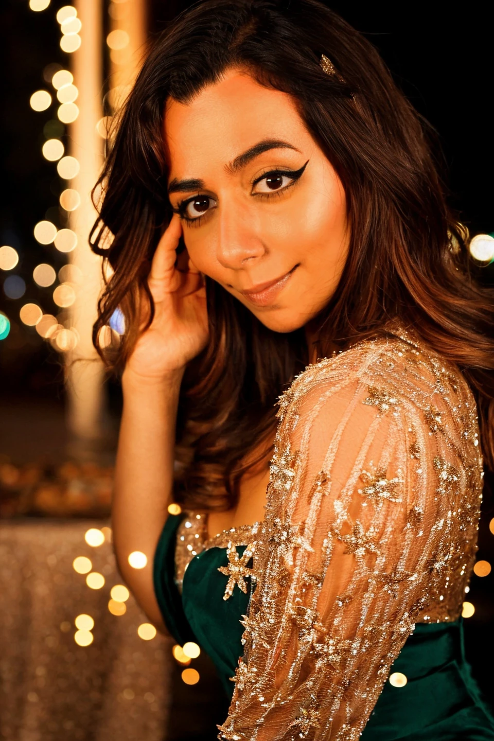 <lora:DenimsTwitch-000007:.8> Denims
instagram photo, closeup face photo of 27 year old woman in dress, beautiful face, makeup, night city street, bokeh, motion blur