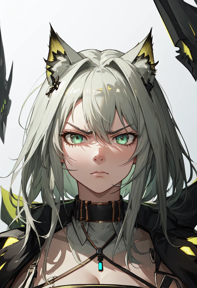 best quality, masterpiece, highres, solo, (kal_tsit_arknights:1.10), angry, annoyed, portrait, looking at viewer, 40 <lora:kal_tsit_arknights:0.80>