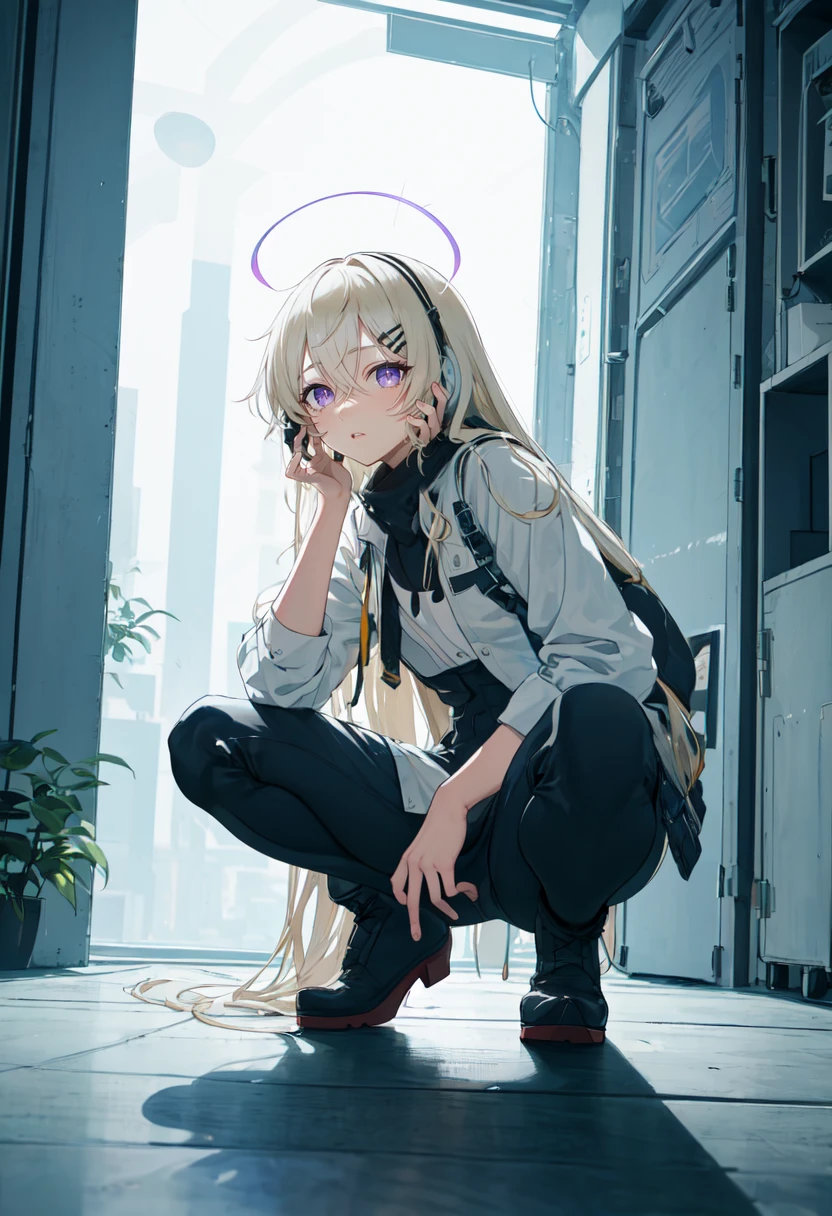 (safe:1.10), best quality, masterpiece, highres, solo, (kotama_bluearchive:1.10), squatting, cowboy shot, looking at viewer, 26 <lora:kotama_bluearchive:0.80>