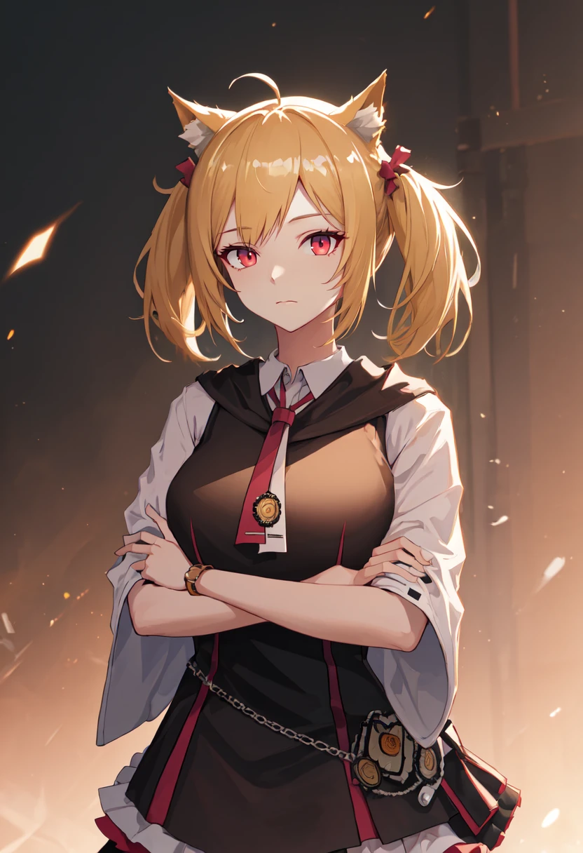 (safe:1.10), best quality, masterpiece, highres, solo, (sora_arknights:1.10), crossed arms, cowboy shot, looking at viewer, 35 <lora:sora_arknights:0.80>