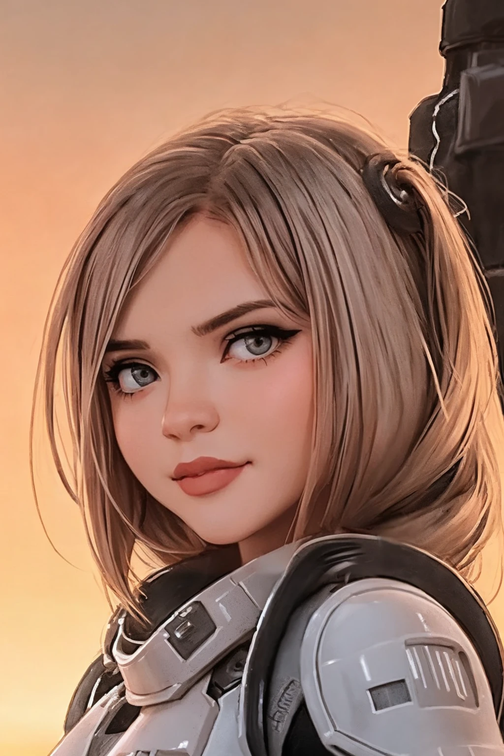 <lora:ann13qu33n:1> ann13qu33n  1girl, portrait, desert, star wars, medium close-up, body armor, front view, looking at viewer