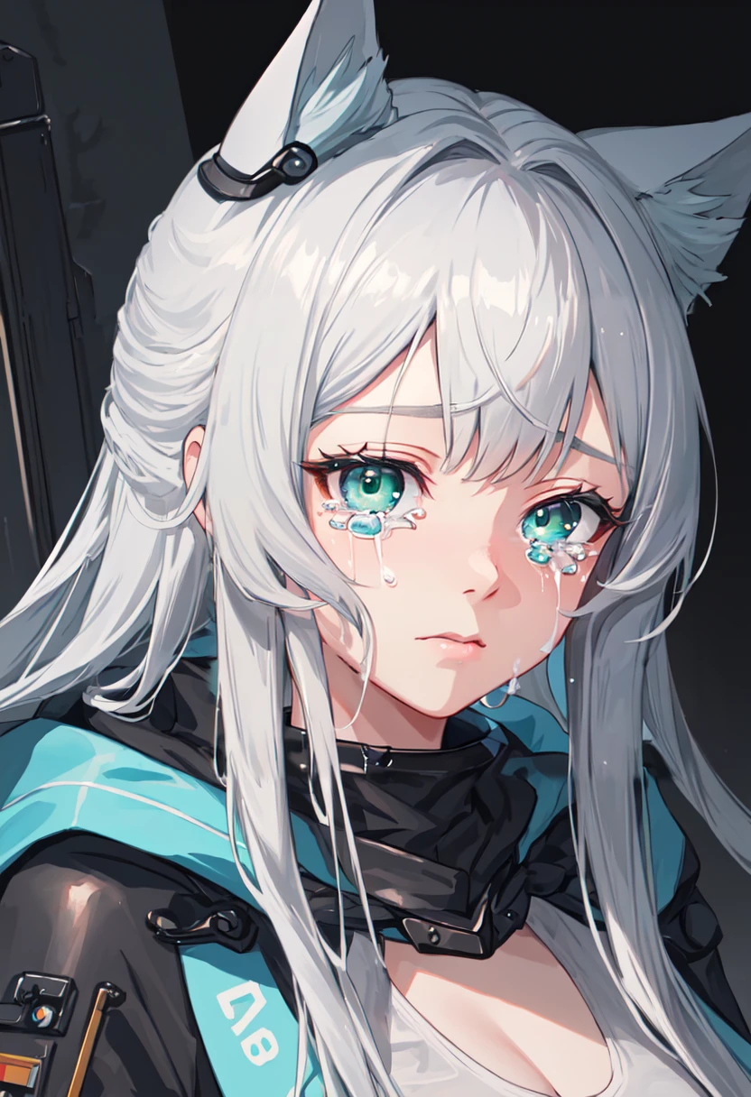 best quality, masterpiece, highres, solo, (rosmontis_arknights:1.10), crying, sobbing, tears, portrait, looking at viewer, 35 <lora:rosmontis_arknights:0.80>