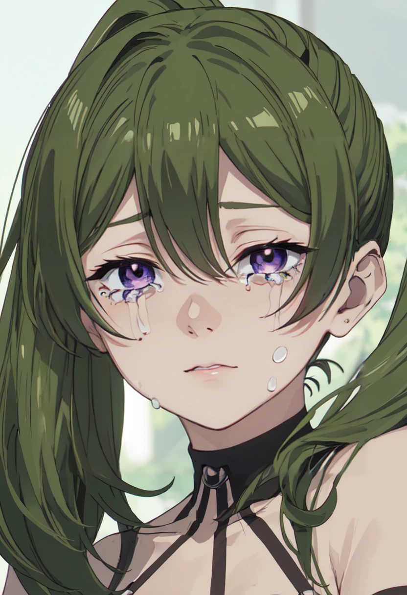 best quality, masterpiece, highres, solo, (ubel_sousounofrieren:1.10), crying, sobbing, tears, portrait, looking at viewer, anime_style, 33 <lora:ubel_sousounofrieren:0.80>