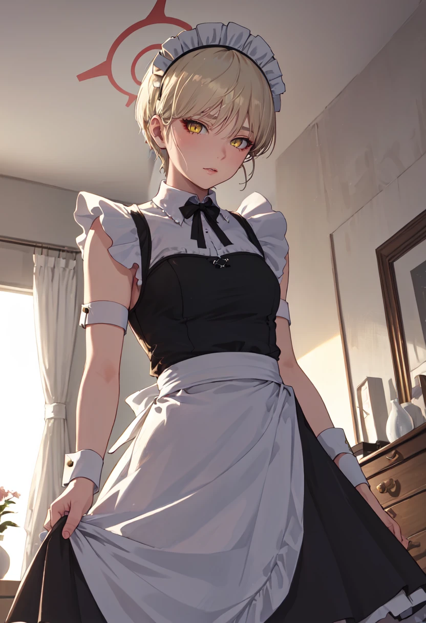 best quality, masterpiece, highres, solo, (marina_bluearchive:1.10), (maid:1.40), (long maid dress:1.15), 16 <lora:marina_bluearchive:0.80>