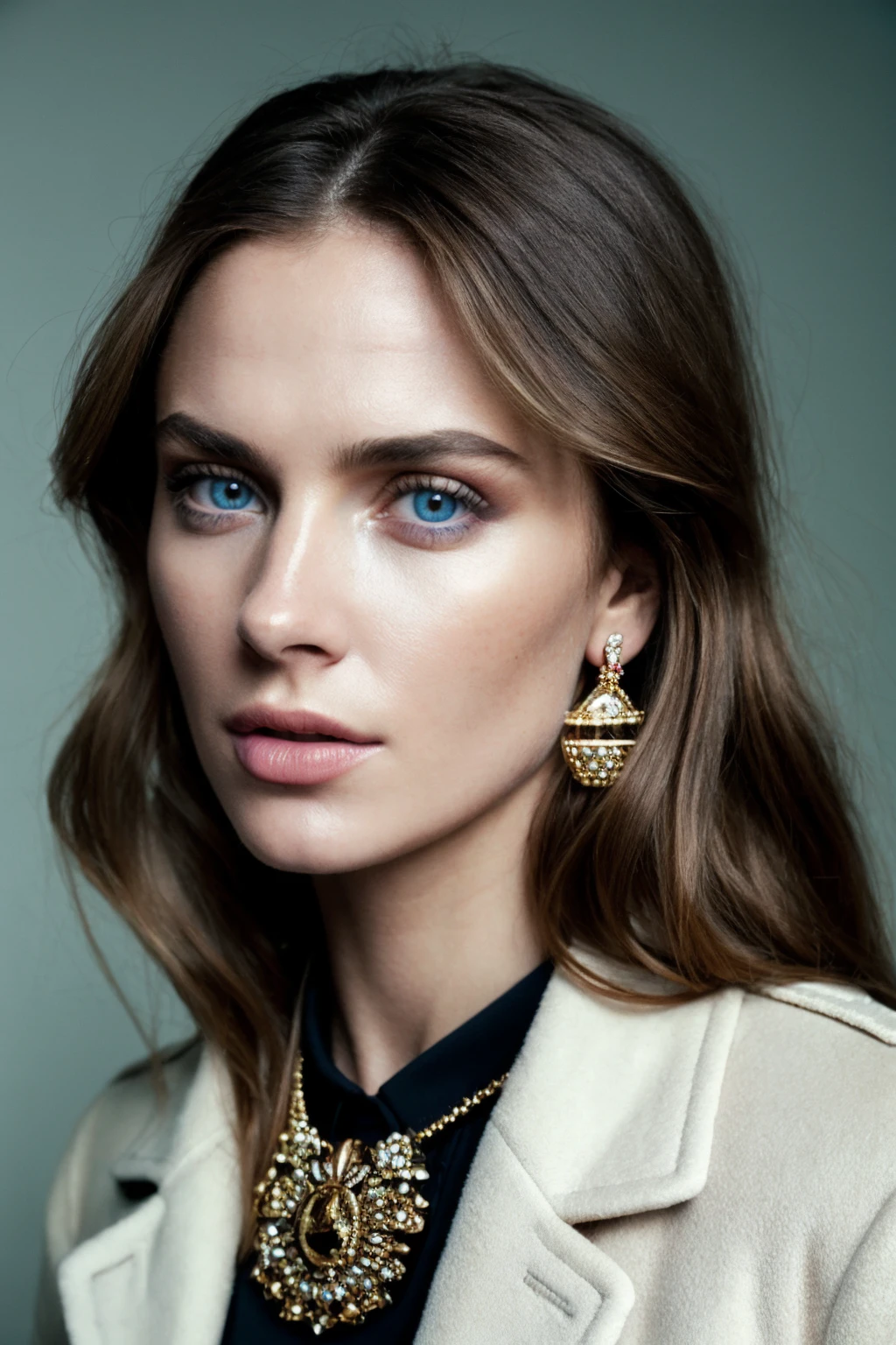 fp1, 1girl, jewelry, ring, solo, long hair, earrings, watch, brown hair, realistic, blue eyes, looking up, wristwatch, necklace, coat, lips, parted lips, upper body
 <lora:Fashion Photography1_5:0.4>, RAW candid cinema, 16mm, color graded portra 400 film, remarkable color, ultra realistic, textured skin, remarkable detailed pupils, realistic dull skin noise, visible skin detail, skin fuzz, dry skin, shot with cinematic camera