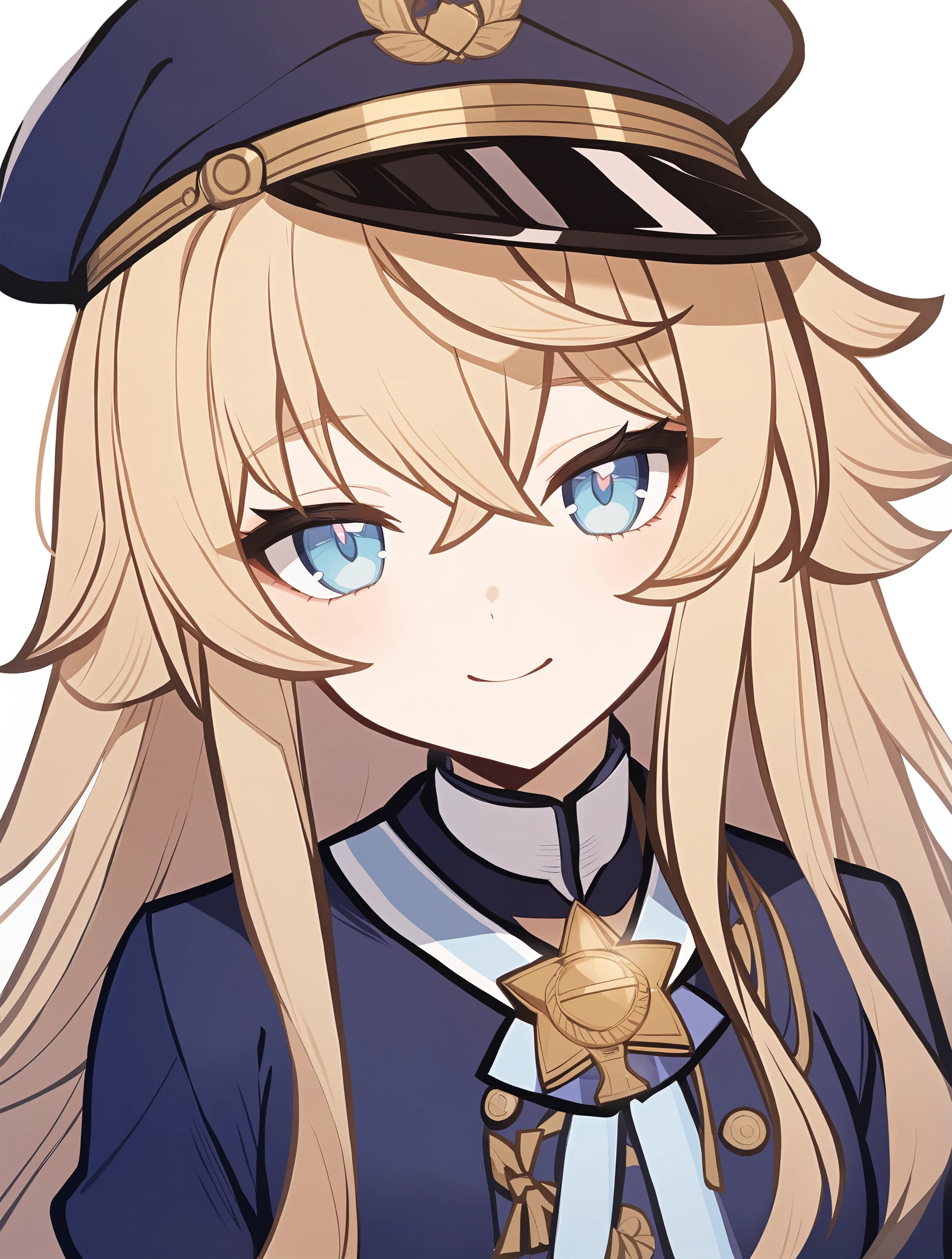 1girl,
1girl, kagura nana, indie virtual youtuber, solo, hair between eyes, blonde hair, portrait, blue eyes, head tilt, looking at viewer, long hair, smile, medal, military, simple background, military uniform, blue jacket, closed mouth, white background, jacket, uniform,
masterpiece, best quality, safe
<lora:mki-genshinpv-xl-v1-000012:1>