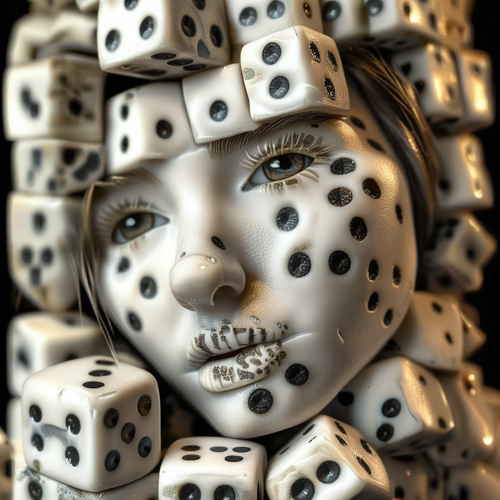 dice face girl<lora:dice:1>