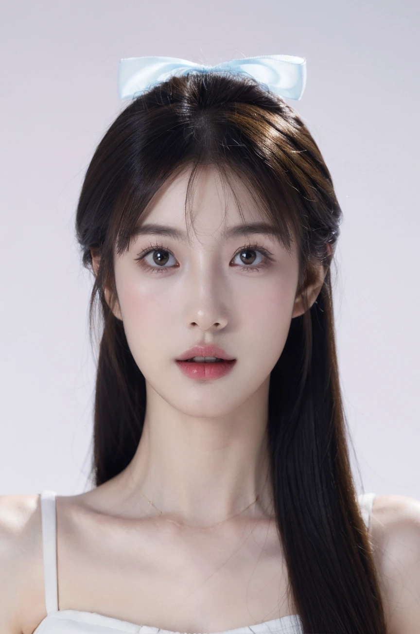 Close-up of a woman in a red dress taking a photo, fanbingbing,Frontal photo,ssmile