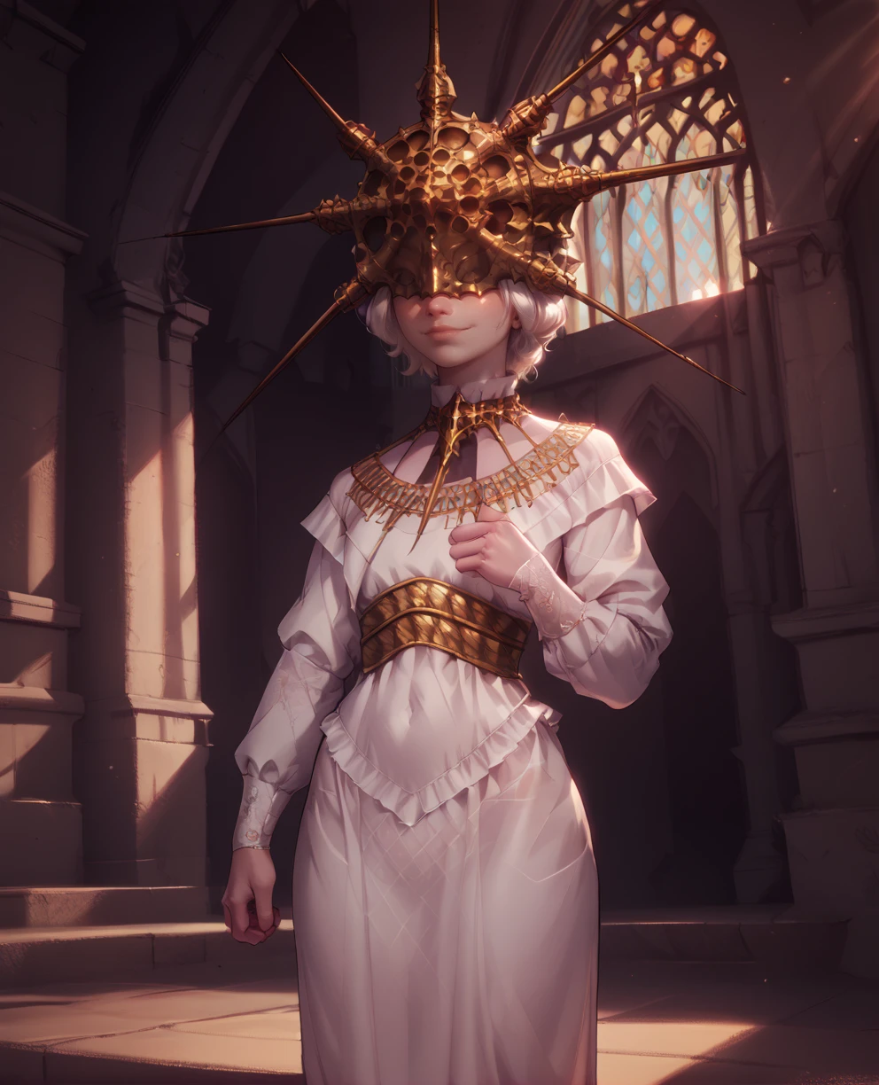 score_9,score_8_up,score_7_up,score_6_up,
Gwyndolin,white hair,flat chest,gold mask,covered eyes,
gold jewelry,white dress,long sleeves,light smile,
cathedral,moonlight,standing,hips,
standing,
<lora:Gwyndolin:1>,