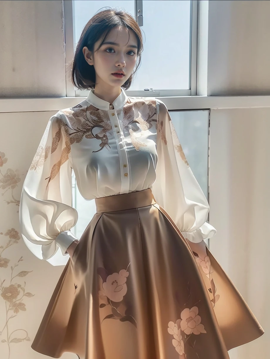 full_body,stand,xinzhongshi,transparent shirt,(patterned clothes:1.3),medium_skirt,((skirt:1.3)),complete body,<lora:1.5_perfect hands:0.8>,<lora:chinese-girl:0.7>,<lora:è
¿-000001:0.5>,the perfect hand,<lora:perfect hands:0.8>,è³è,v_legs,<lora:xinzhongshi1.1:0.8>,, best quality, masterpiece, (photorealistic:1),ultra high res,highres,, illustration. media, delicate,8k wallpaper,soft light,official art, (realistic:1.2),1girl,