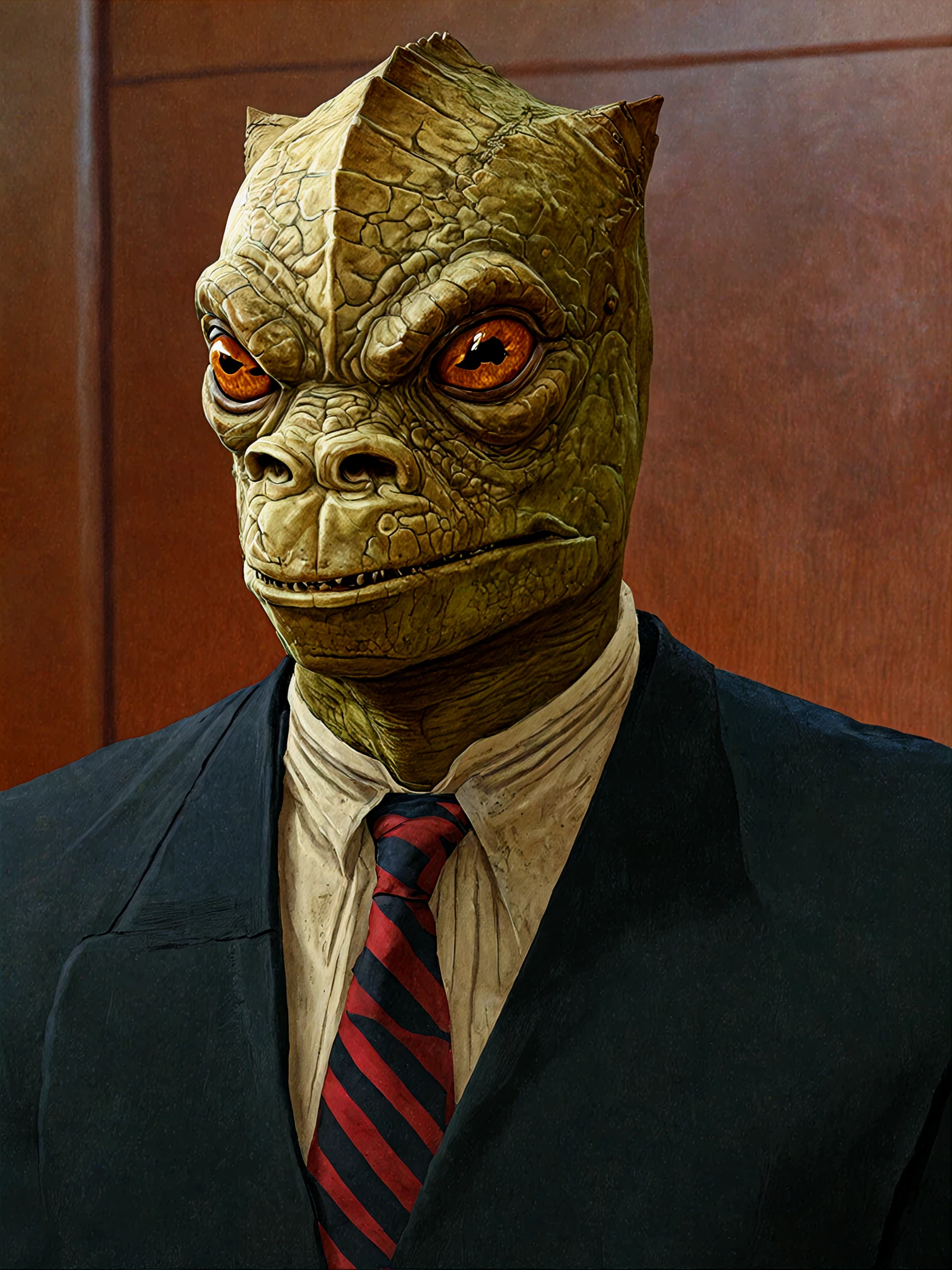 trandoshan alien sentenced in court by a judge<lora:trandoshanV2>