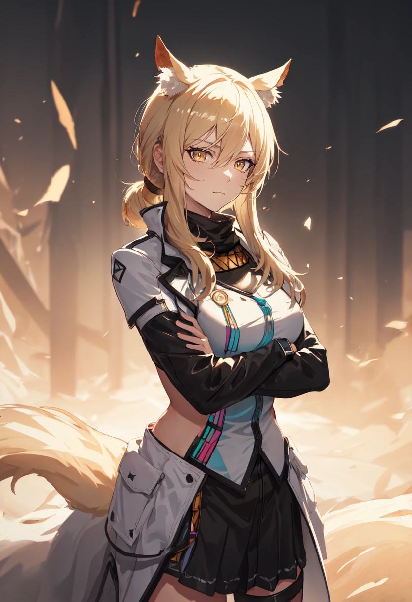 (safe:1.10), best quality, masterpiece, highres, solo, (nearl_arknights:1.10), crossed arms, cowboy shot, looking at viewer, 40 <lora:nearl_arknights:0.80>