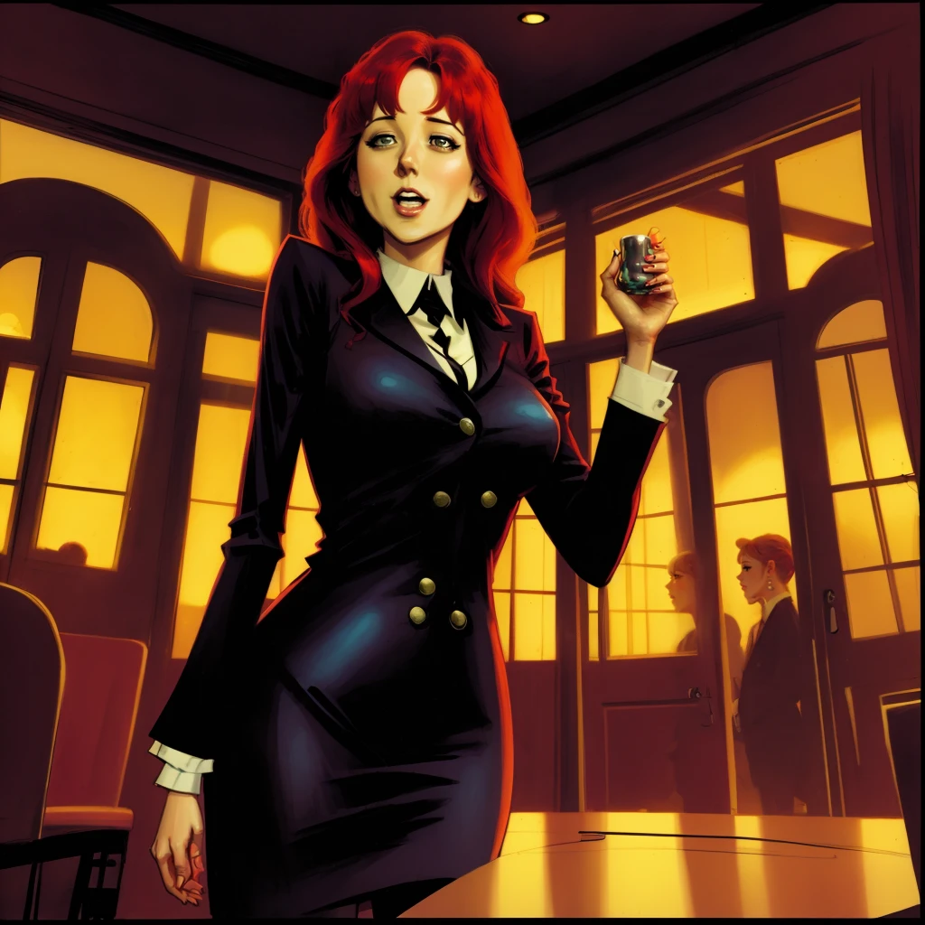 a woman standing<lora:5th_Beatle_v1:1> 5thbtlstl