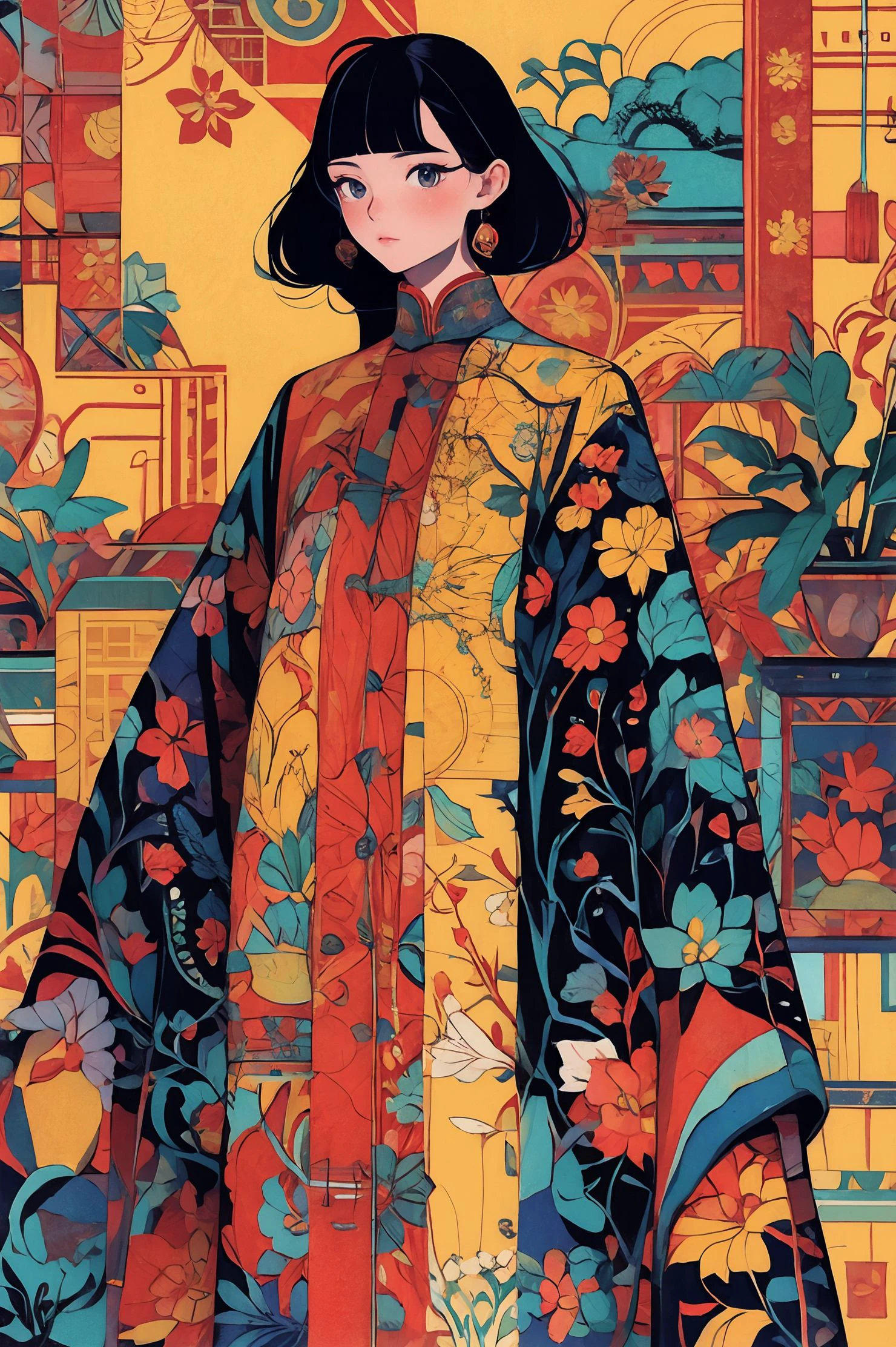 绪儿-民族服饰 矢量插图  xuer Vector illustration v1.0