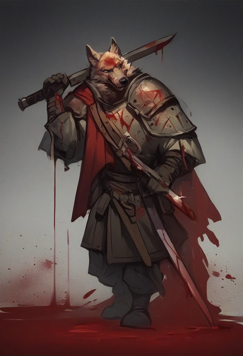 wolf warrior covered in blood, holding a broad sword
<lora:Lewd_Dungeon_-_Pony-000004:1>, score_9, score_8_up, score_7_up, score_6_up, score_5_up, score_4_up, hd, (ultra hd quality details), 8K, rating_questionable