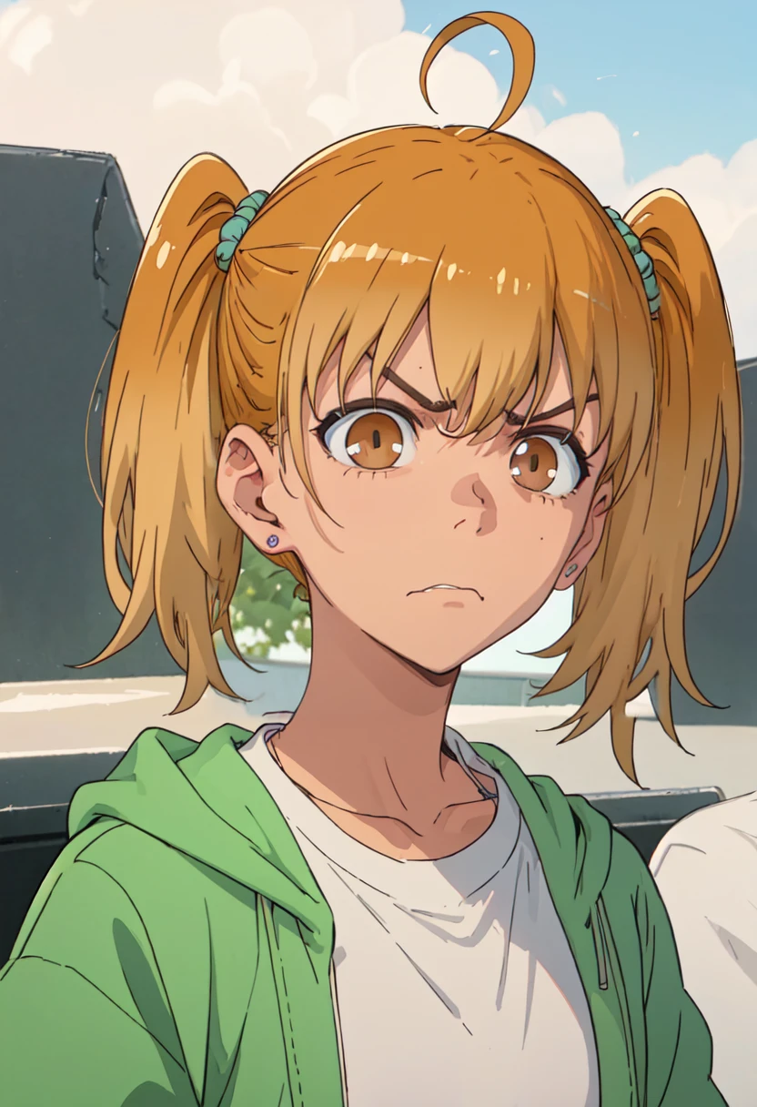 best quality, masterpiece, highres, solo, (yoshi_donttoywithmemissnagatoro:1.10), angry, annoyed, portrait, looking at viewer, anime_style, 30 <lora:yoshi_donttoywithmemissnagatoro:0.80>