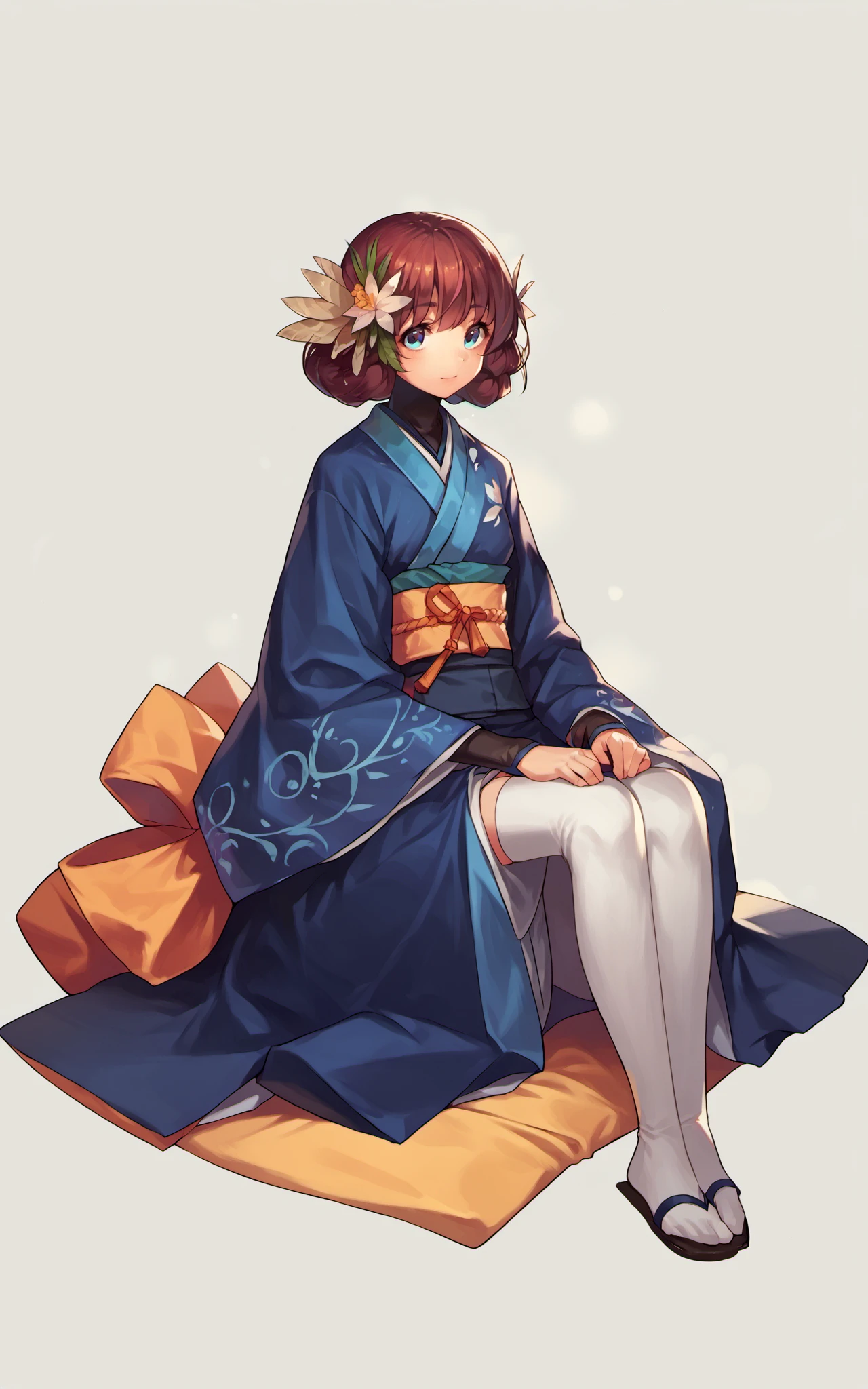 score_9,score_8_up,score_7_up,score_6_up,score_5_up,score_4_up,(source_anime),1girl,utawarerumono,utawarerumono: itsuwari no kamen,sitting,<lora:nosuri_pony:0.6>,nosuri,full body,thighhighs,kimono,<lora:Dungeon_And_Fighter_XL:1>,