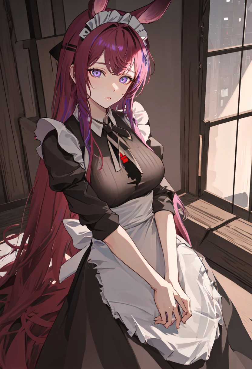 best quality, masterpiece, highres, solo, (ray_arknights:1.10), (maid:1.40), (long maid dress:1.15), 13 <lora:ray_arknights:0.80>