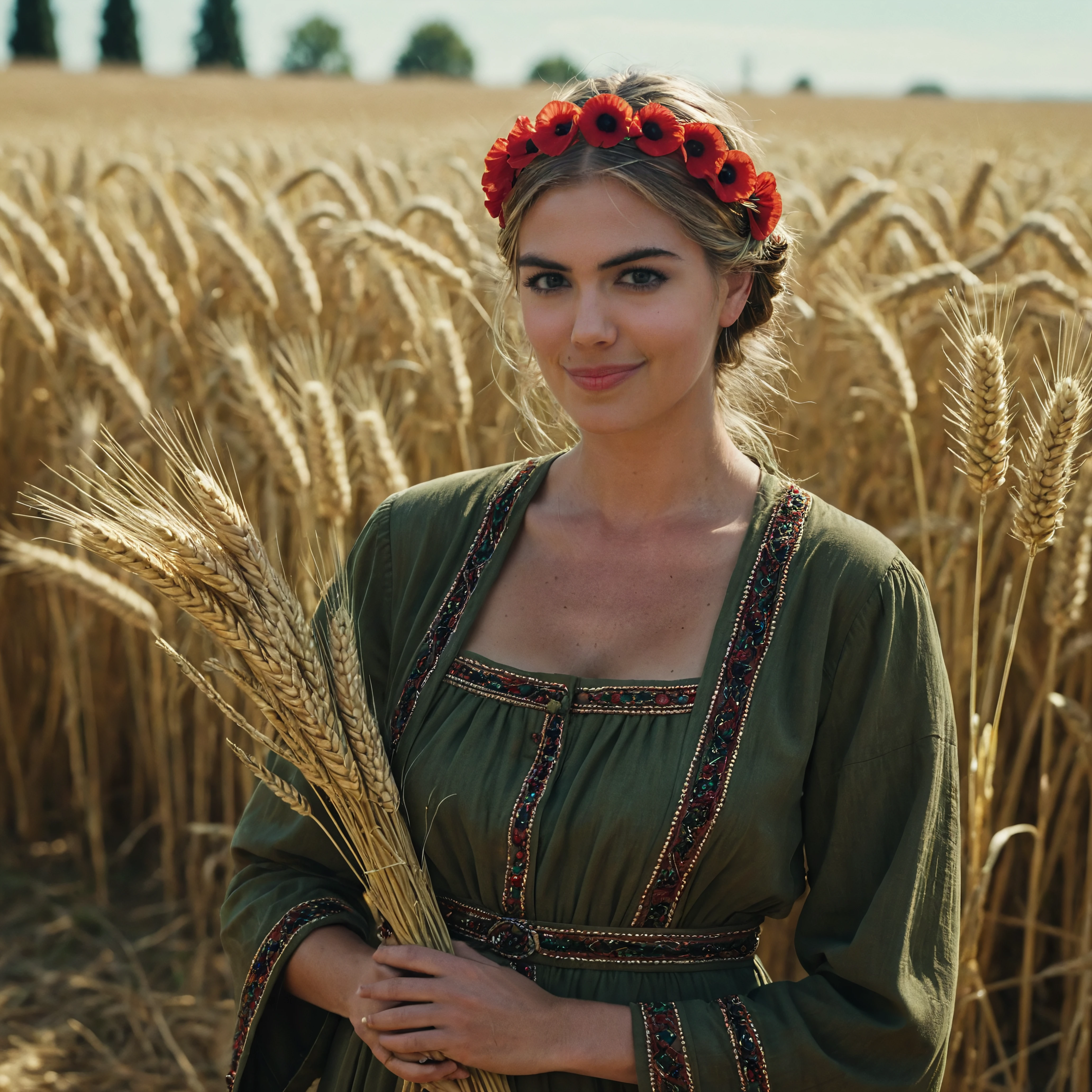 <lora:kat3uptonv7-000004:0.4> photo of kat3upton woman
<lora:Kate Upton:0.2> ohwx woman, beautiful European woman, 26 year old woman, (huge tits, huge boobs, saggy breasts, cleavage:1.7) , long blonde hair
Nikon Z9, 35mm photograph, film, professional, 4k, highly detailed, cinematic photo professional, (vivid, vibrant colors)
legs visible, looking at the viewer,
Demeter at Harvest: Amidst the golden fields of wheat, Demeter is a vision of maternal grace in a robe of deep earth tones, embroidered with patterns of grain and poppies. She holds a sheaf of wheat, her gift to mankind, and her hair is crowned with a garland of barley, signifying her role as the goddess of the harvest and fertility.
<lora:Toy_Camera:0.2> film, professional, The Alhambra full of Sickening Croatian (thin woman:1.3) , their hair is Gold and styled as Milkmaid braid