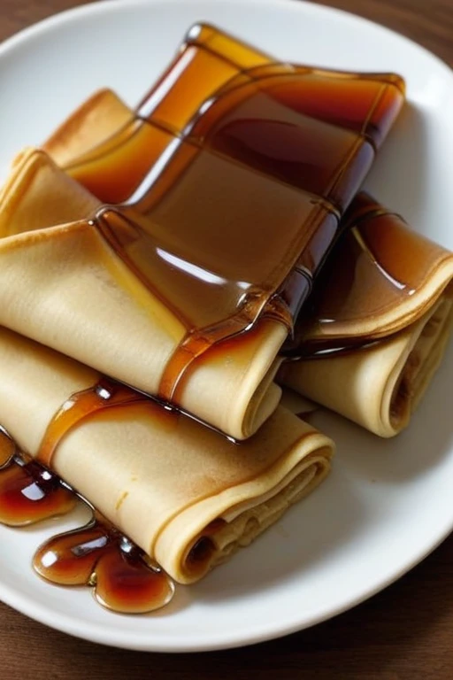 <lora:SyrupWorldXL:1> (SyrupWorldXL:1.4) crepes on table