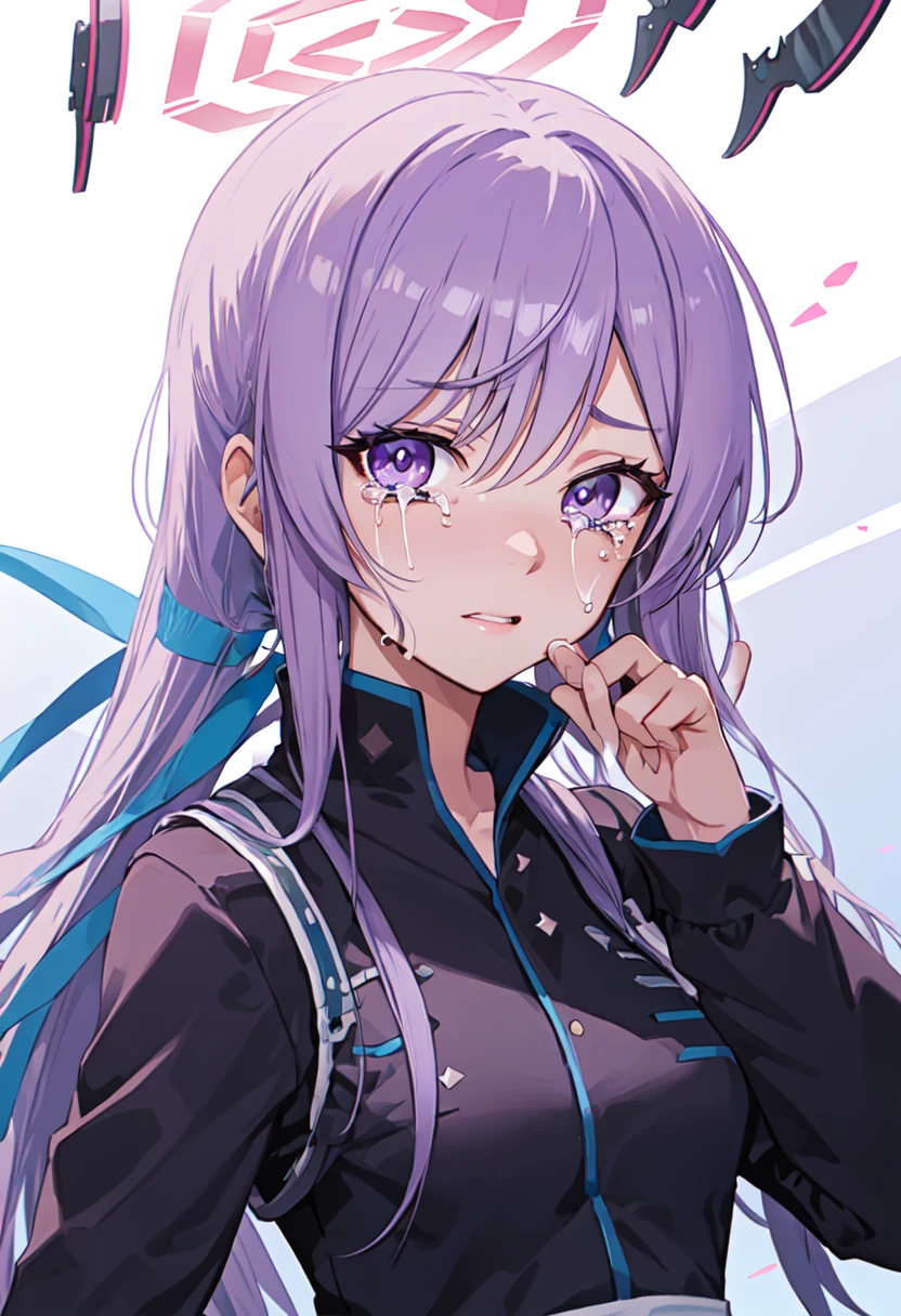 best quality, masterpiece, highres, solo, (utaha_bluearchive:1.10), crying, sobbing, tears, portrait, looking at viewer, 32 <lora:utaha_bluearchive:0.80>
