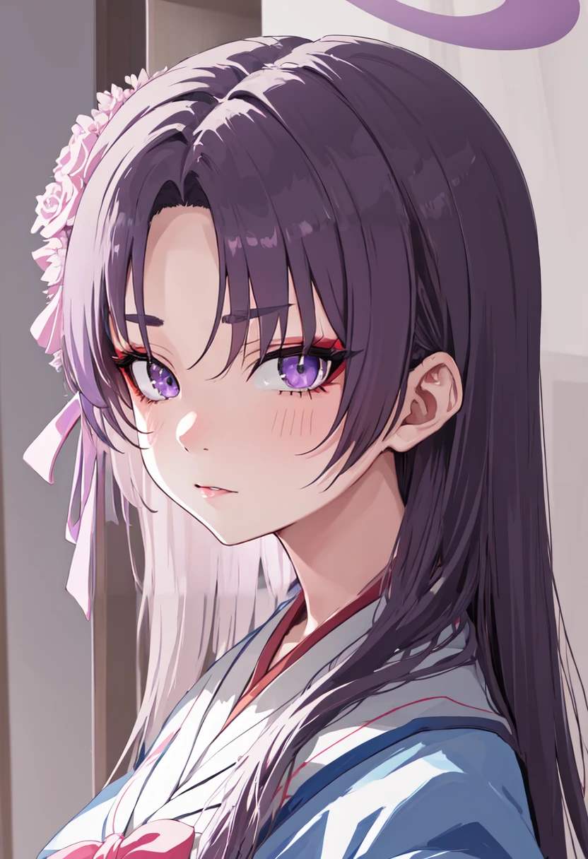 (safe:1.10), best quality, masterpiece, highres, solo, (yukari_bluearchive:1.10), portrait, looking at viewer, 7 <lora:yukari_bluearchive:0.80>