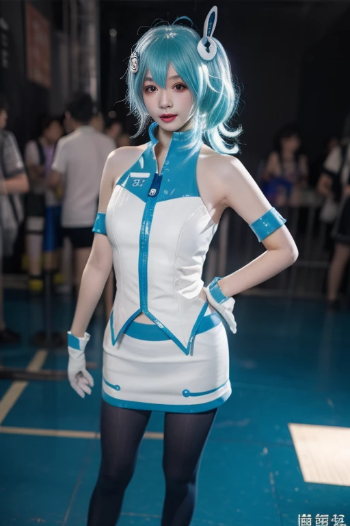 ltra-detailed,highly detailed,best quality,masterpiece,illustration,realistic,photorealistic,
33niang, bilibili suit, 1girl, cosplay, solo,
looking at viewer, standing,
<lora:bilibili33niang_v1_07:1.0>