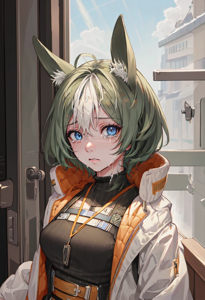 best quality, masterpiece, highres, solo, (proviso_arknights:1.10), crying, sobbing, tears, portrait, looking at viewer, 28 <lora:proviso_arknights:0.80>