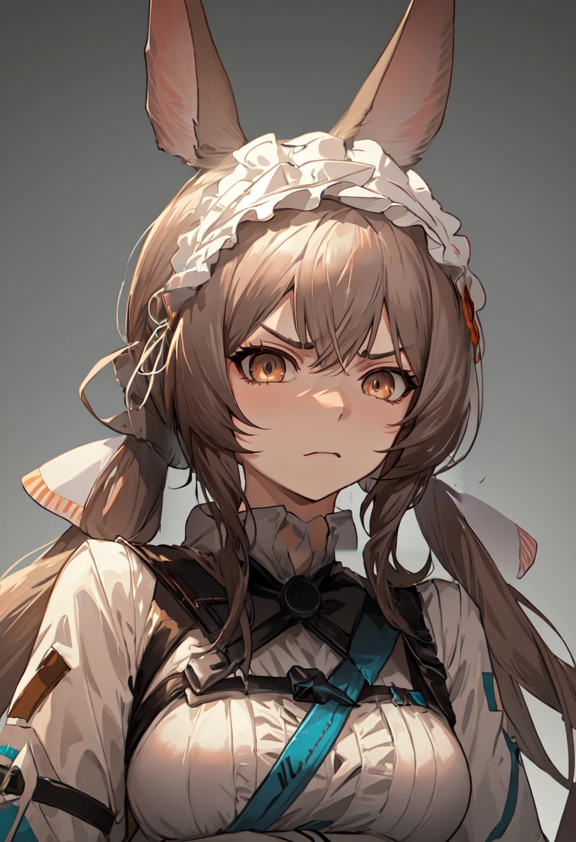 best quality, masterpiece, highres, solo, (warmy_arknights:1.10), angry, annoyed, portrait, looking at viewer, 25 <lora:warmy_arknights:0.80>