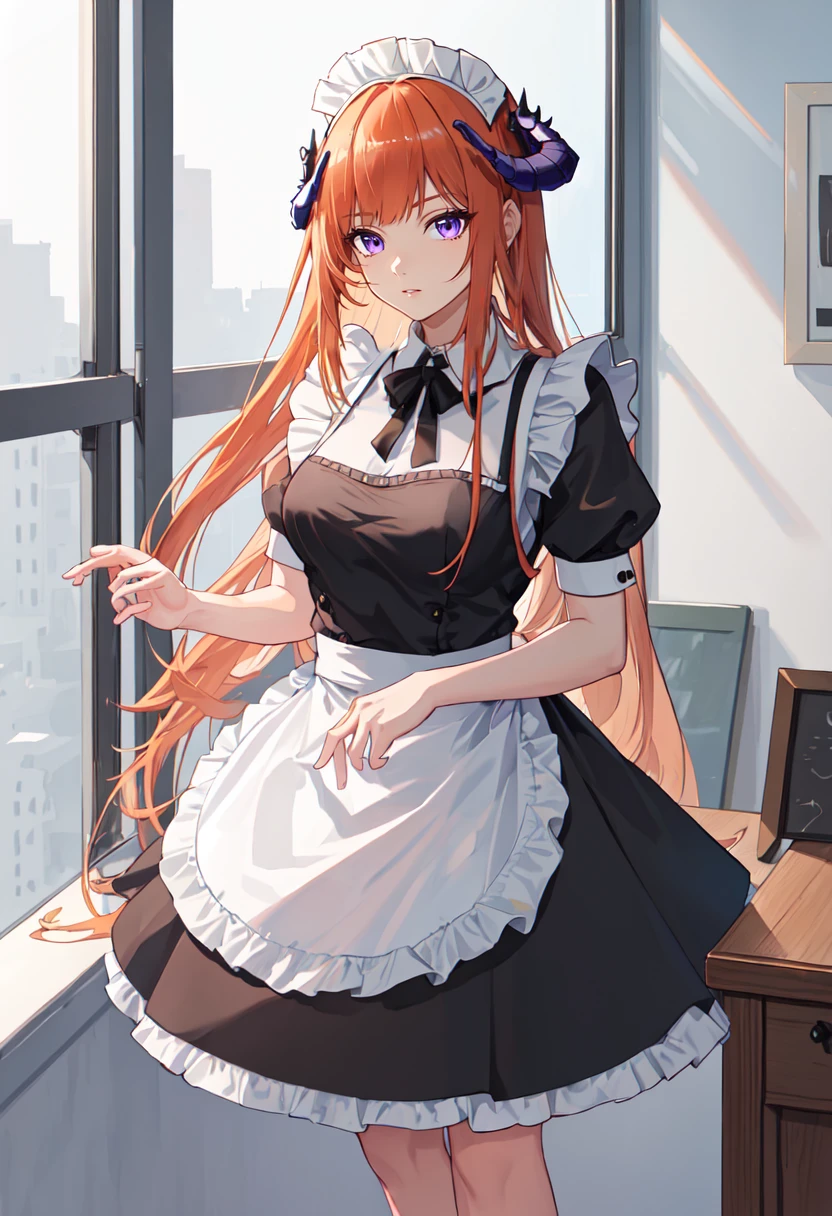 best quality, masterpiece, highres, solo, (bagpipe_arknights:1.10), (maid:1.40), (long maid dress:1.15), 20 <lora:bagpipe_arknights:0.80>