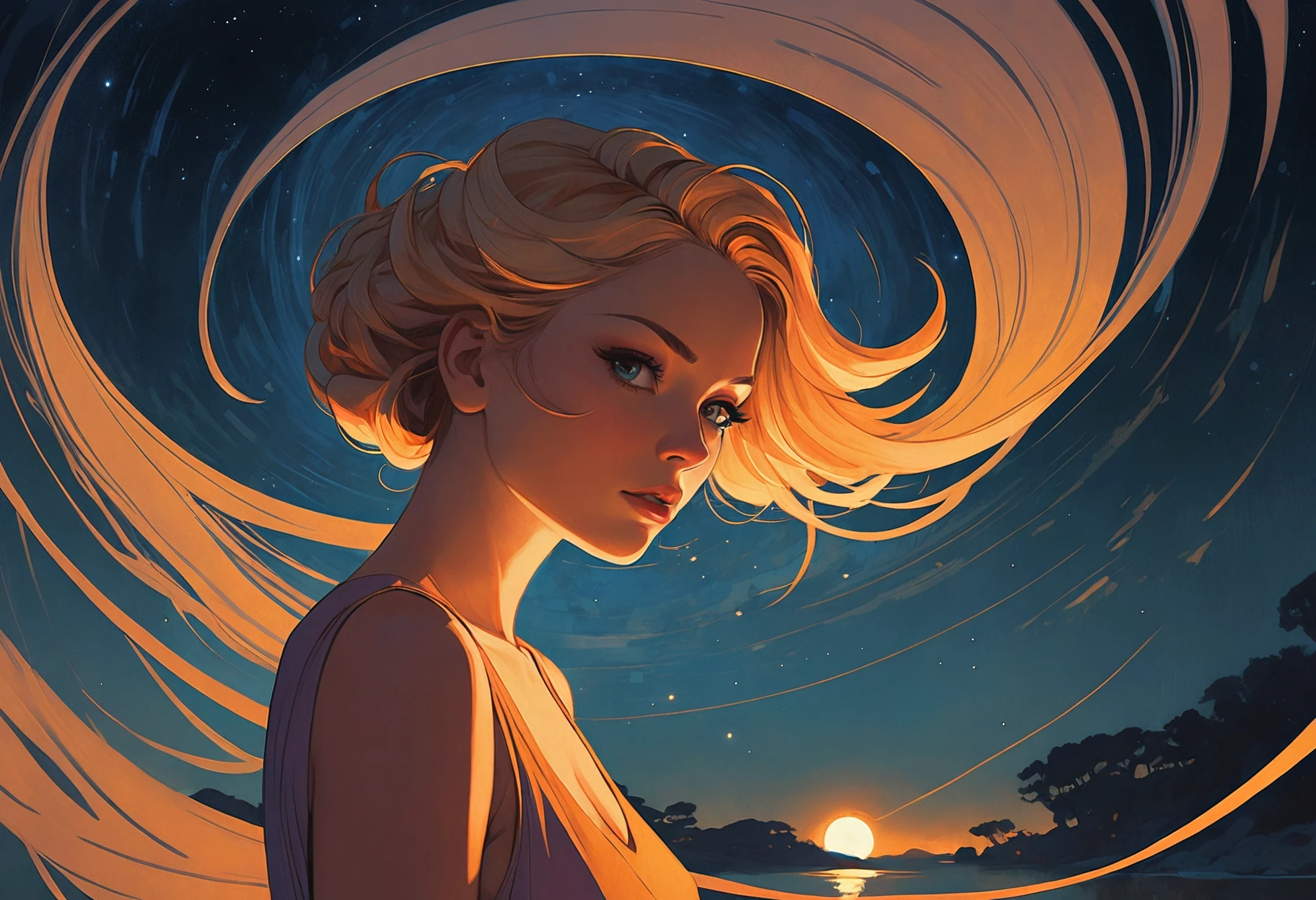 psychedelic style concept art digital art, Insecure "The Expression of Belief", at Nighttime, deep focus, designed by Phil Noto, Rusticcore, artistic, Artist Phil Noto's digital artwork, "Insecure: The Expression of Belief" is showcased against a night sky backdrop. The piece is rich in detail and captures a moment of vulnerability. It appears to be designed using a technique called deep focus, which lends depth to the composition. The artistic assistant responsible for this masterpiece is named Rusticcore. The overall ambiance of the image suggests it was created during nighttime hours. This piece of art serves as a testament to Phil Noto's talent and creativity. . digital artwork, illustrative, painterly, matte painting, highly detailed . vibrant colors, swirling patterns, abstract forms, surreal, trippy