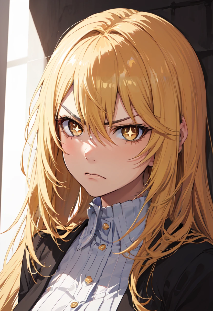 best quality, masterpiece, highres, solo, (shokuhou_misaki_bluearchive:1.10), angry, annoyed, portrait, looking at viewer, 37 <lora:shokuhou_misaki_bluearchive:0.80>
