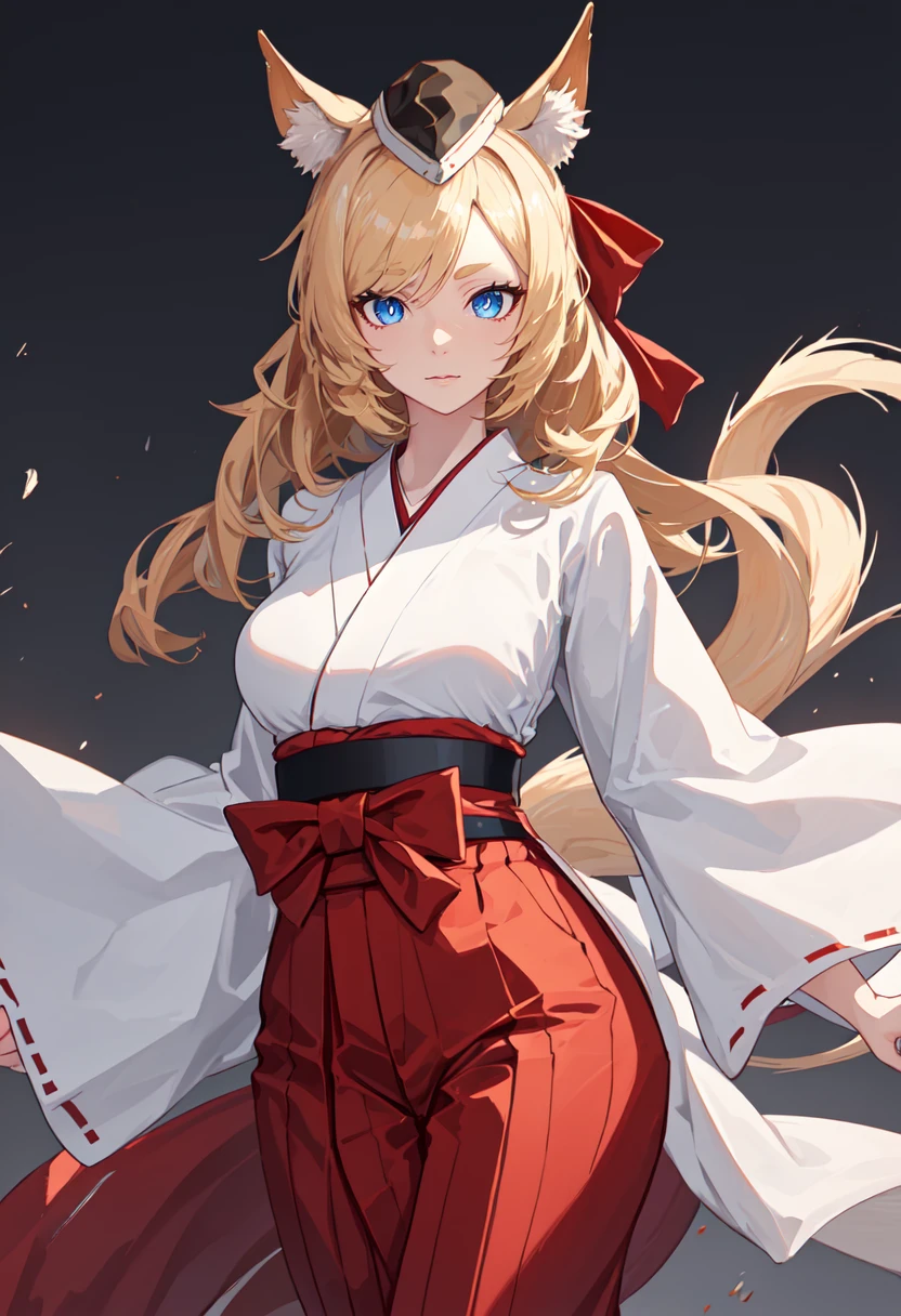 ((Mejor calidad)), ((obra maestra)), (detallado), cara perfecta,
Young woman, long wavy blonde hair, green eyes, fair skin, shinigami uniform, white kimono with ngros details and a matching hakama, curvy figure, unbuttoned uniform, showing cleavage, relaxed attitude, carefree expression 