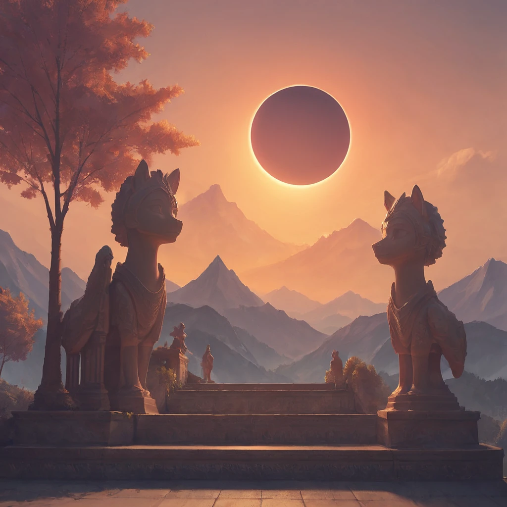 score_9, score_8_up, score_7_up,eclipse,standing,outdoors,sky,tree,moon,scenery,sunset,stairs,mountain,sun,statue,digital art,
<lora:EclipsePony:0.4> <lora:add-detail-xl:0.8>