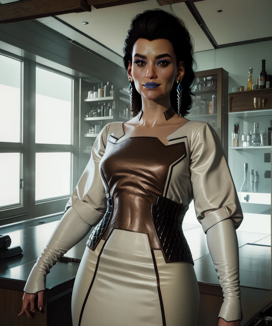 elizabeth,brown eyes,black hair,makeup,medium hair,
earrings,long sleeves,dress,light smile,
fancy mansion,science fiction,
(insanely detailed, masterpiece, best quality),<lora:ElizabethPeralezcp077-std10:1>,